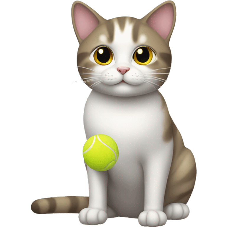 cat with a tennis ball emoji