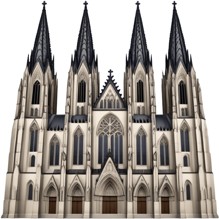 Cinematic Realistic Cologne Cathedral Landmark Emoji, showcasing Gothic architecture rendered with detailed stone textures and majestic, dynamic lighting. emoji