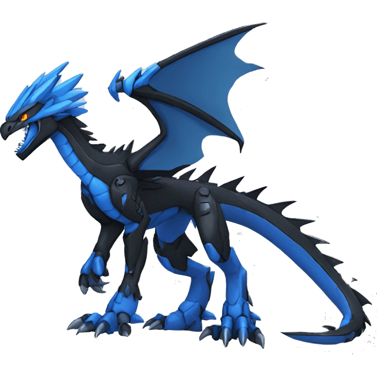  Cool Edgy Black Blue Digimon-Fakemon-Raptor-Dragon-Mecha full body emoji