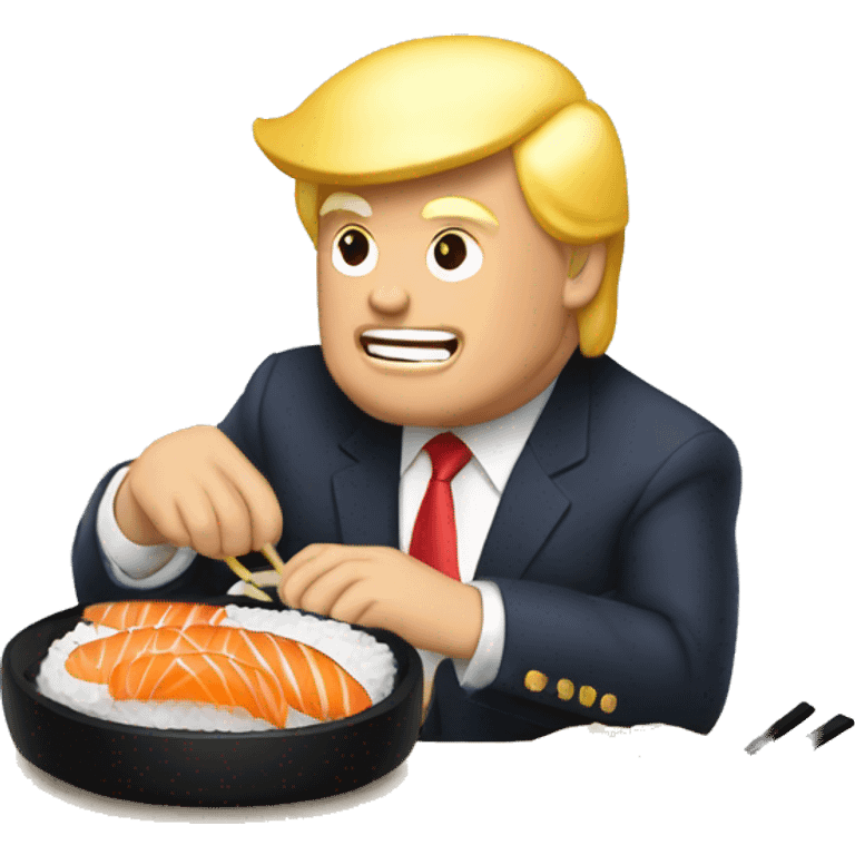 Donald Trump qui mange des sushi emoji