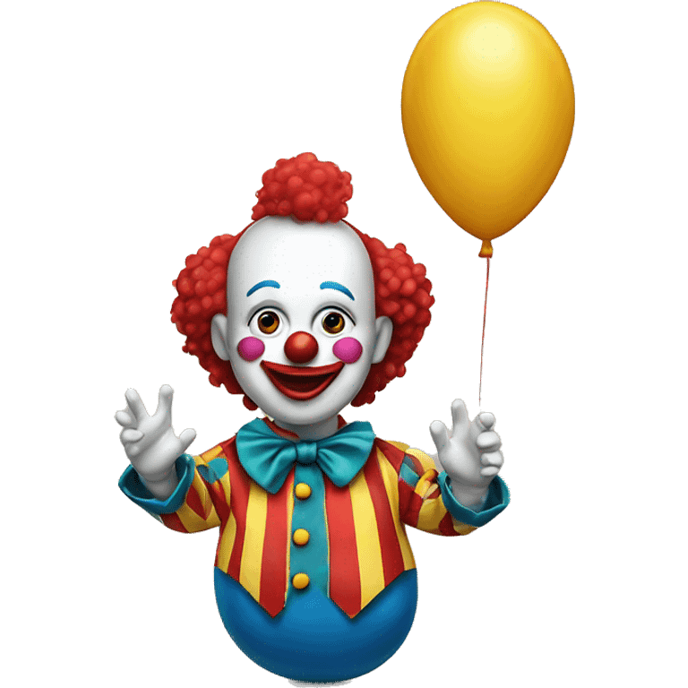 Clown holing a balloon emoji