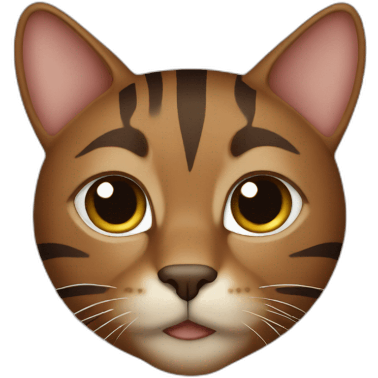 brown cat with dark brown stripes emoji