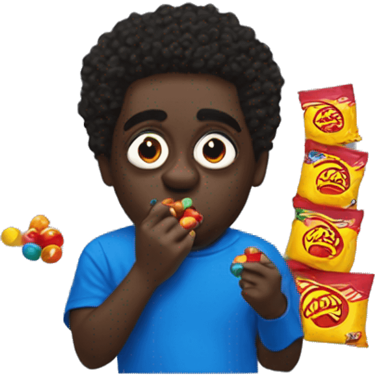 Kodak black eating a blue skittle emoji