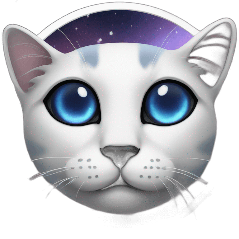 cat face and galaxy emoji