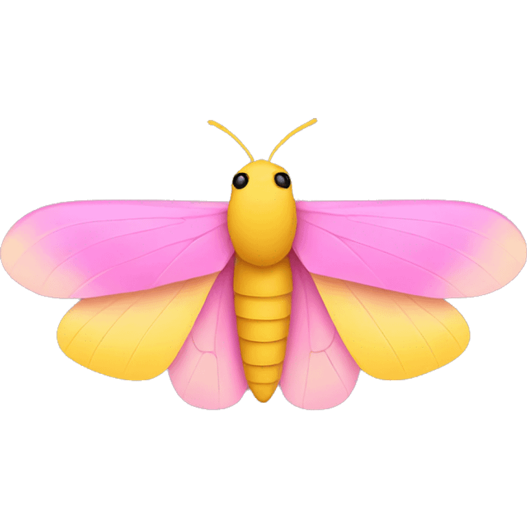 pink and yellow moth emoji