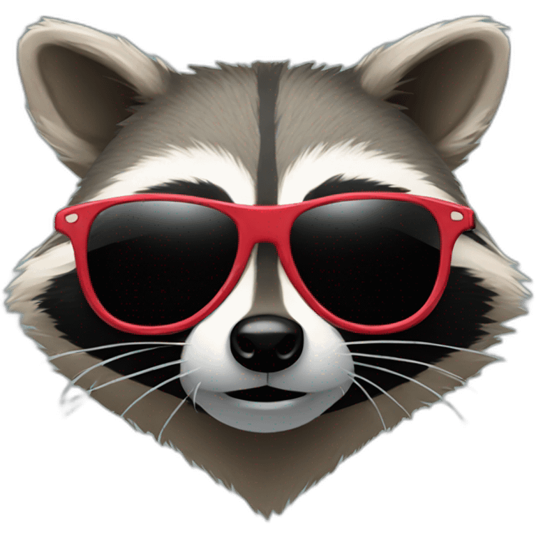 raccoon with a sunglasses emoji