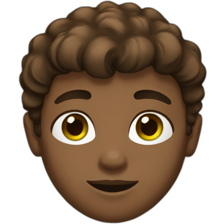 boy with brown skin color and green eyes and brown hair emoji