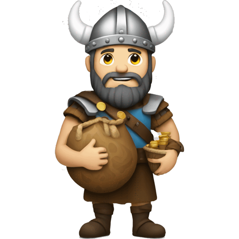 Viking holding a bag of coins  emoji