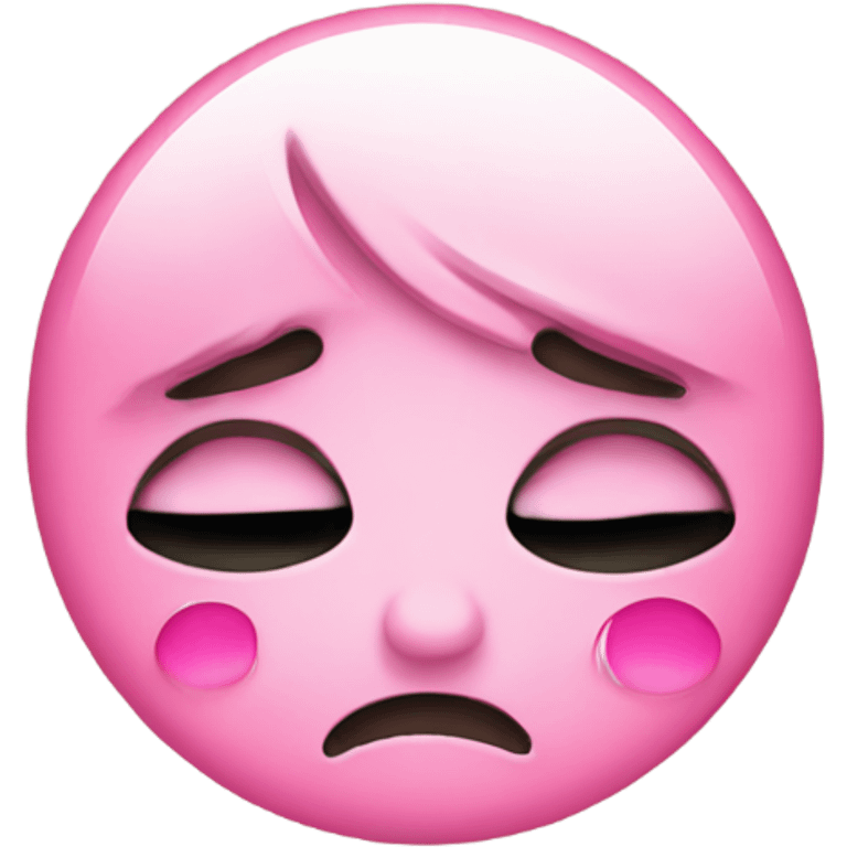 sad emoji with pink tears emoji