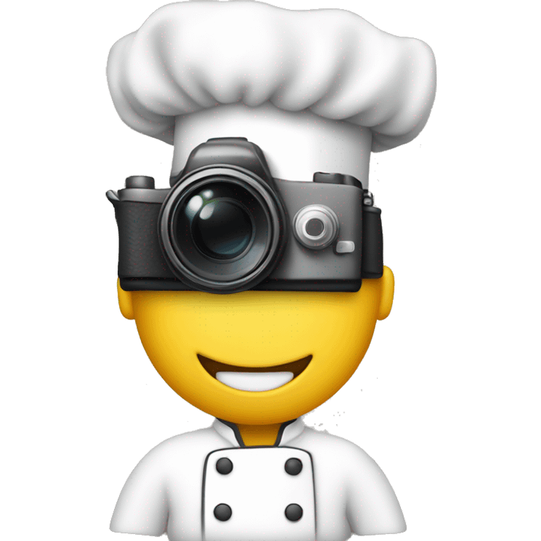 Chef, yellow skin, camera in hand  emoji