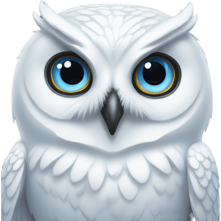 White owl blue eyes emoji