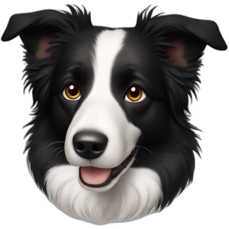 Border collie black white short hair emoji