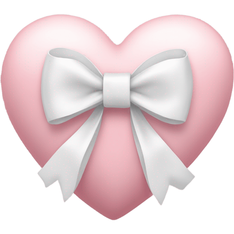 Soft pink heart with white bow emoji