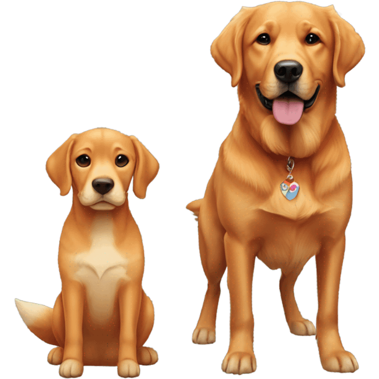 Couple and fox red Labrador and golden retriever  emoji