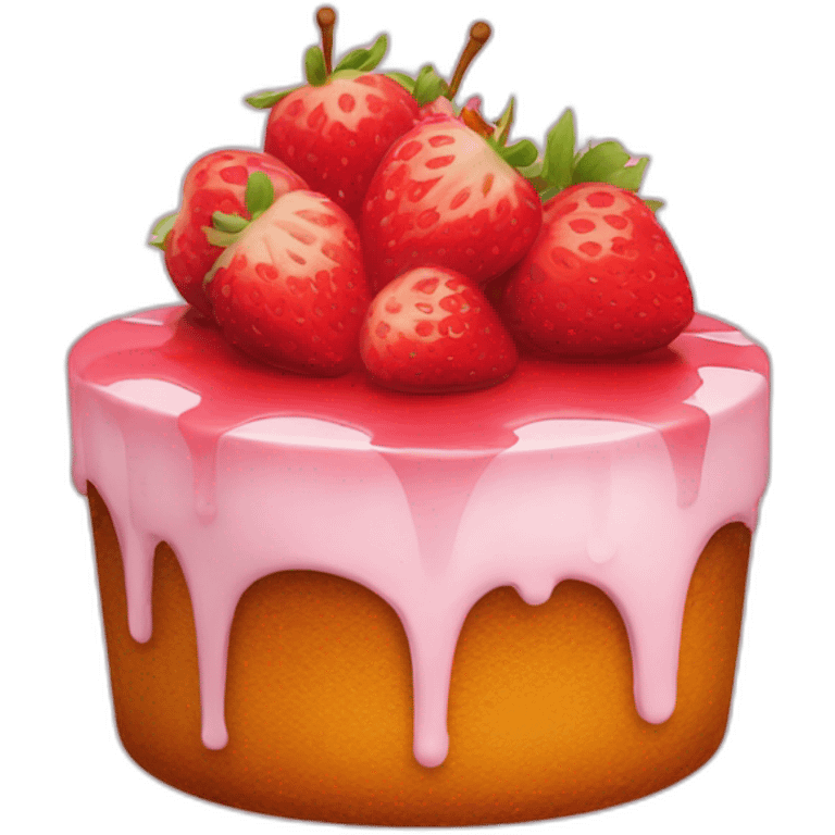 Gâteau au fraise emoji