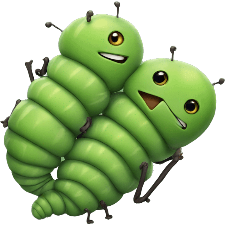 Caterpillars hugging emoji