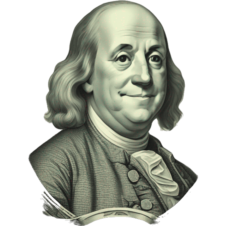 Benjamin Franklin dollar with great smile emoji