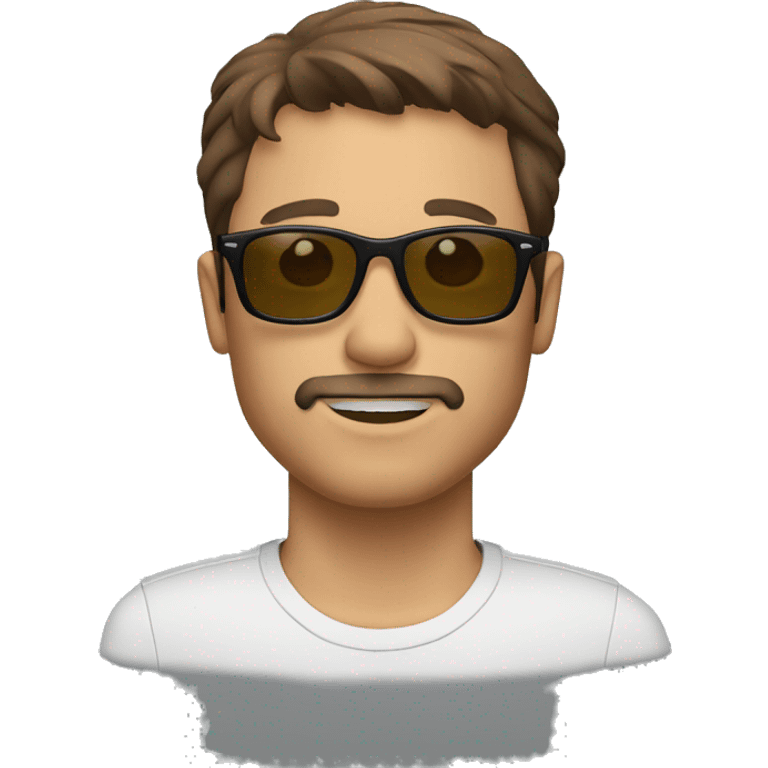 Man, brown hair, a goatee, rayban glasses emoji