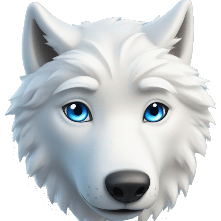 white wolf whit blue eyes emoji