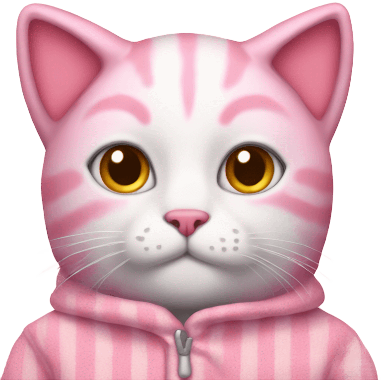 Pink cat in pajamas  emoji