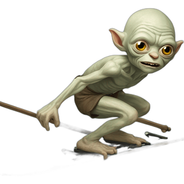 Gollum with skier emoji