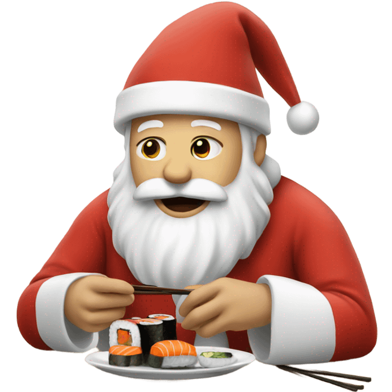 Santa eating sushi emoji