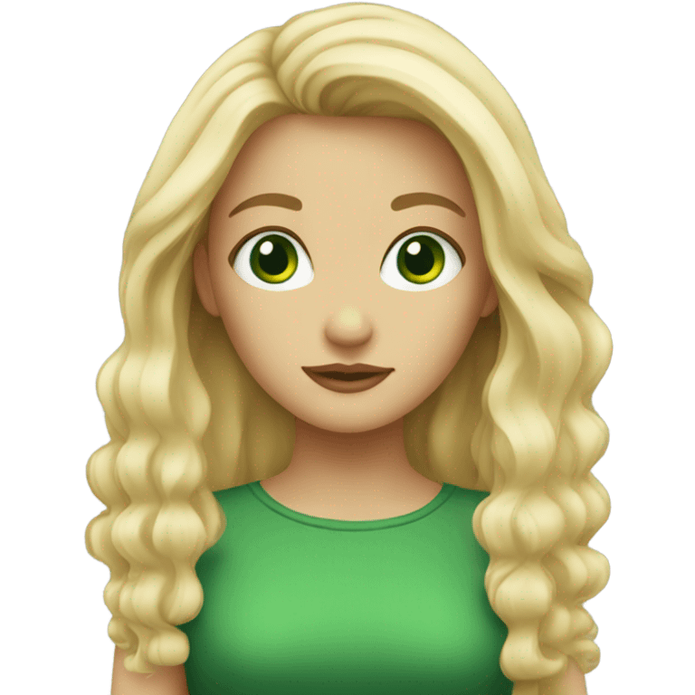 Blonde girl, with green eyes emoji