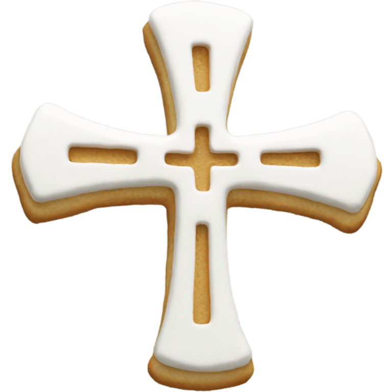 a white waffer with a drawn cross emoji