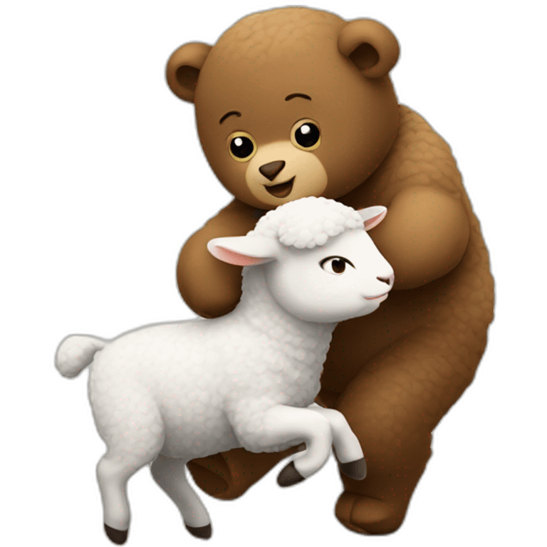 Lamb fights bear emoji