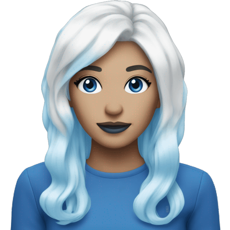 Blue wig blue eyeshadow white woman emoji