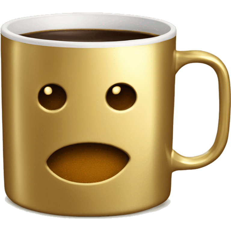 vintage Metallic Gold mug of coffe emoji