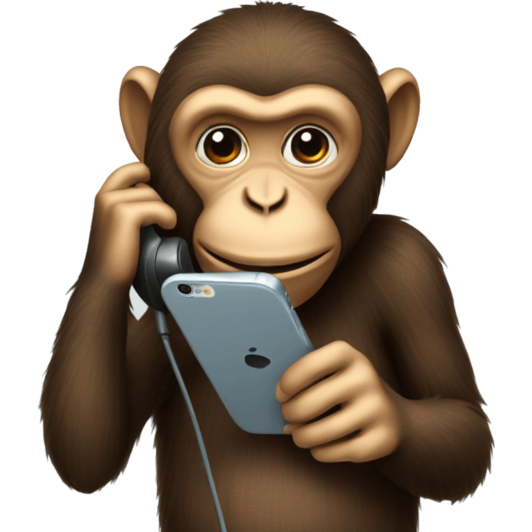 Monkey on phone emoji