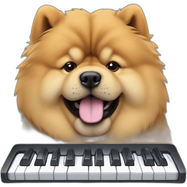 chow-chow typing on a keyboard emoji