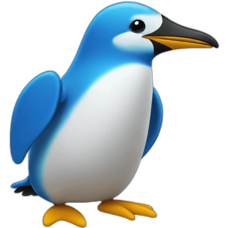 blue pingouin saluting emoji