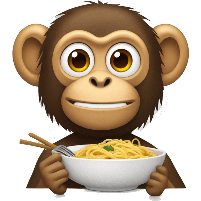 Monkey eating spaghetti  emoji