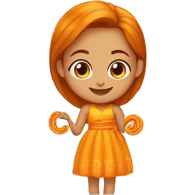 A healthy girl with the face of jalebi emoji