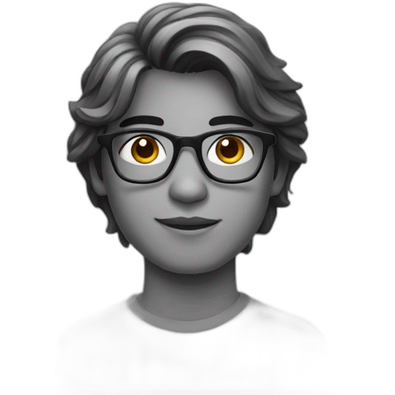 Bangla boy with glasses and medium hair emoji