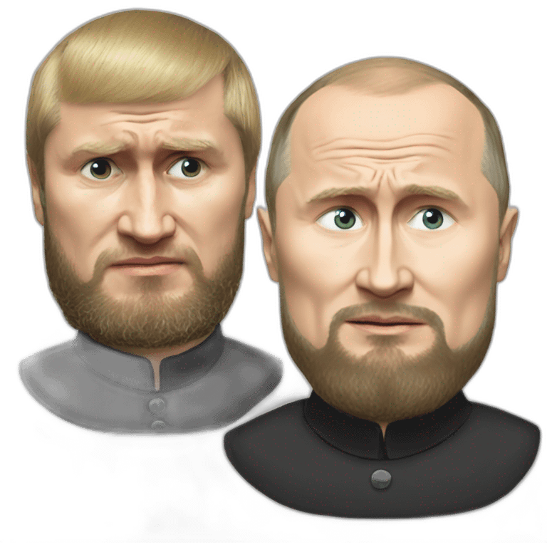 Crying Ramzan Kadyrov and angry vladimir putin golden wheelchairs emoji