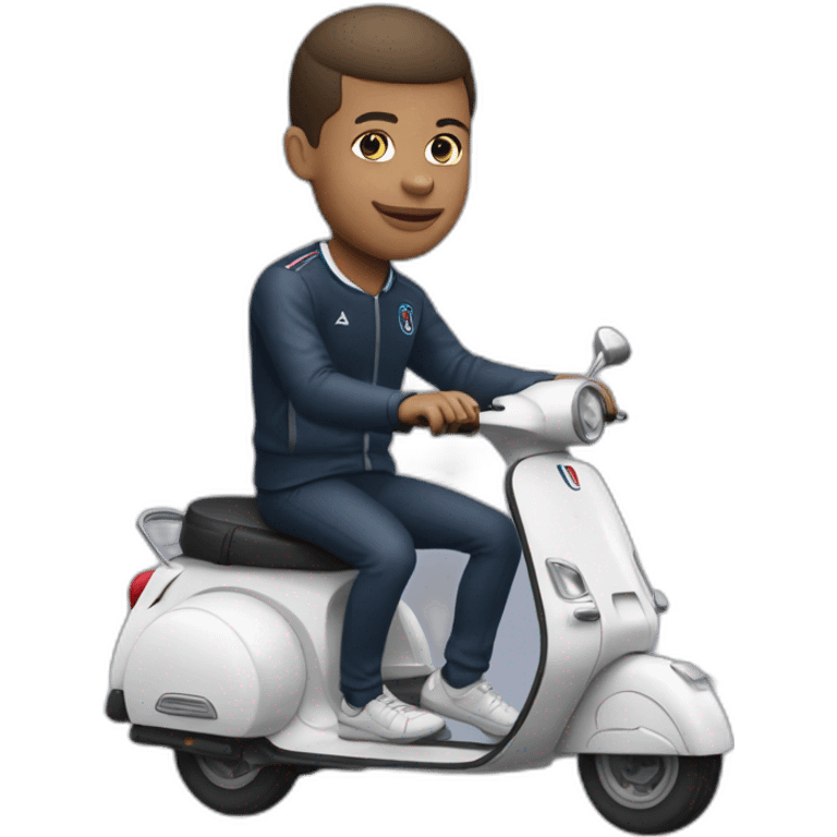 Mbappé on a scooter emoji