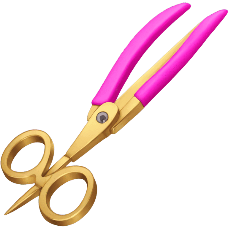 Gold scissor with pink handle emoji