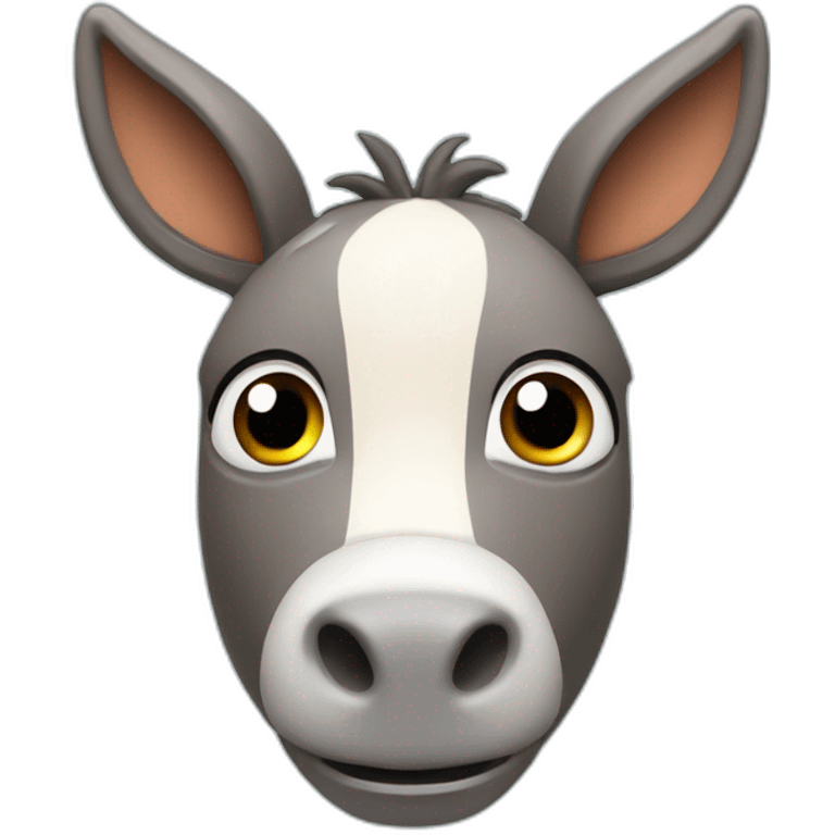 3d sphere with a cartoon Donkey skin texture with big calm eyes emoji