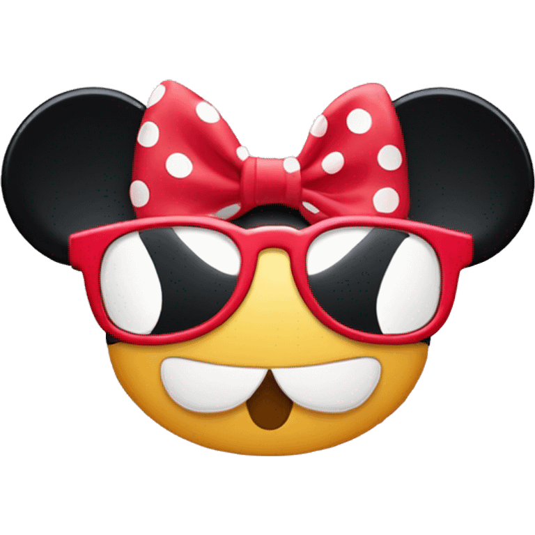 Minnie con gafas tirando beso emoji