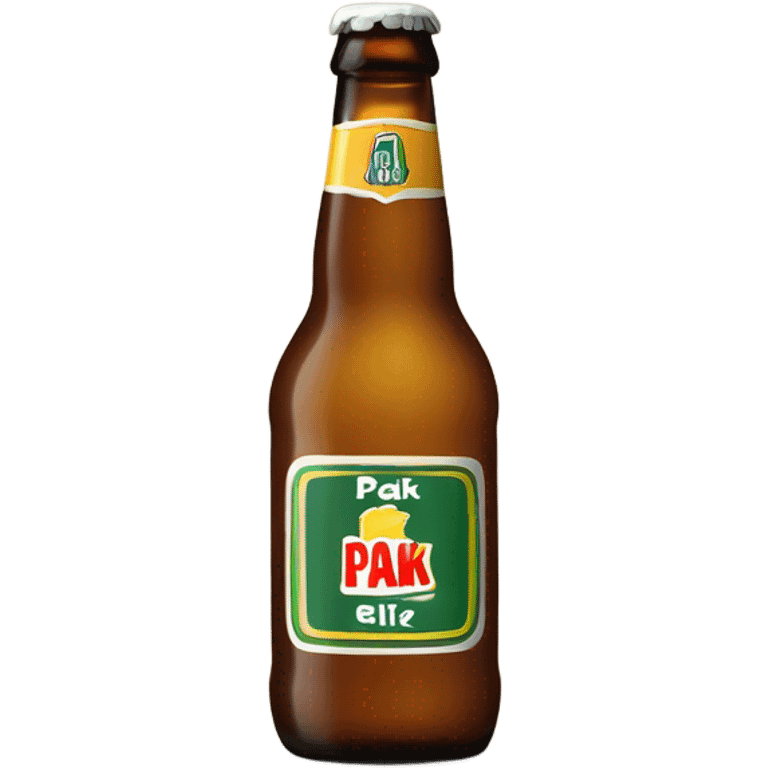 Beer bottle with label “Pacik” emoji