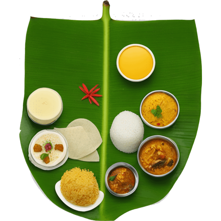 south indian banana leaf meal like onam sadhya emoji