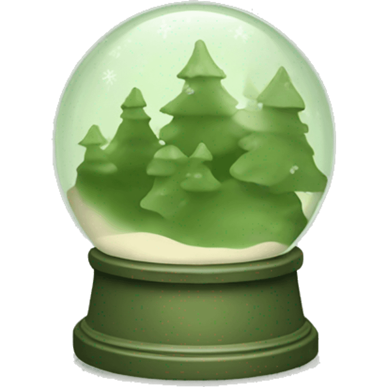 Khaki green snow globe  emoji