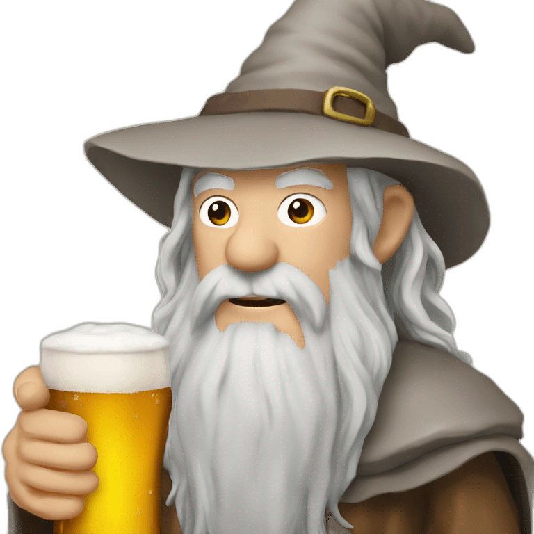 Gandalf with beer emoji