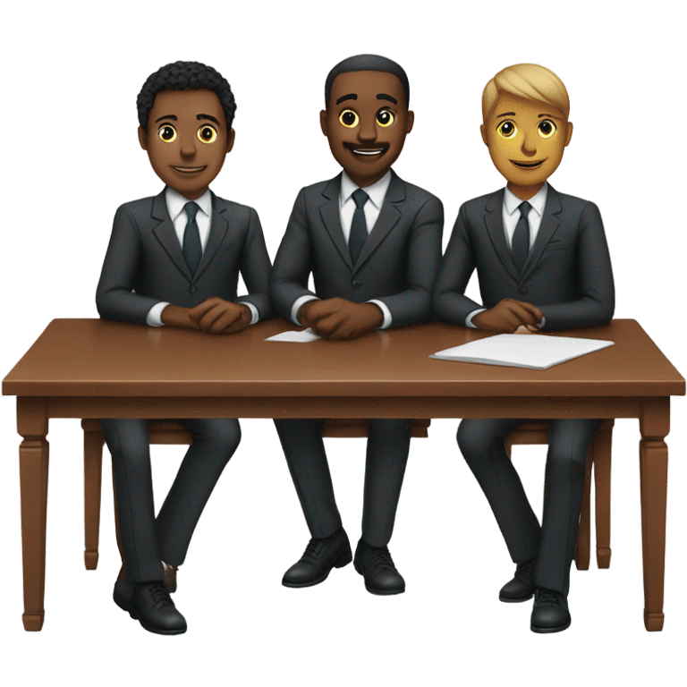 5 people in suits sitting at a table emoji