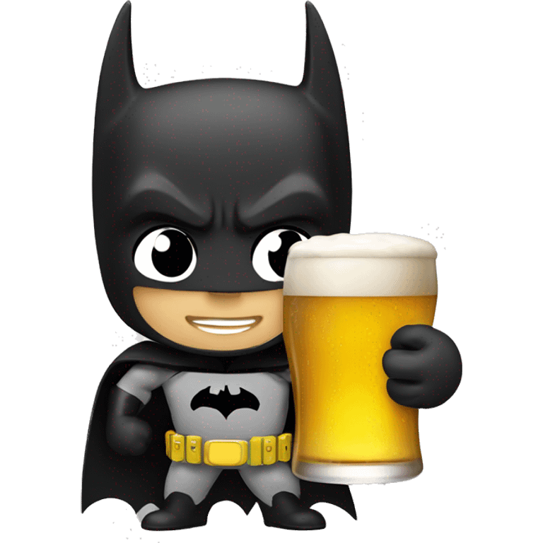 Batman with beer emoji