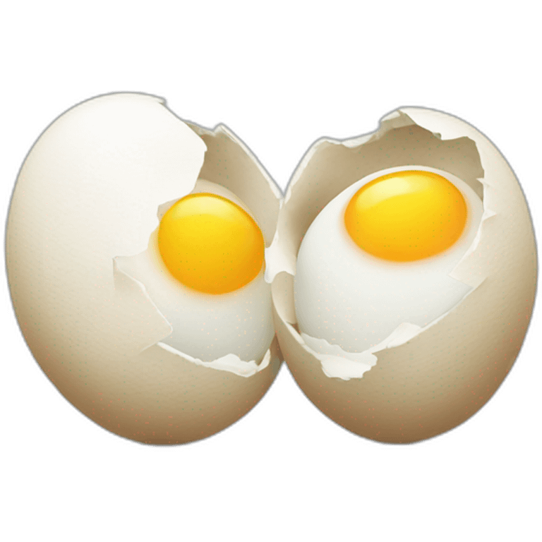 two broken eggs emoji