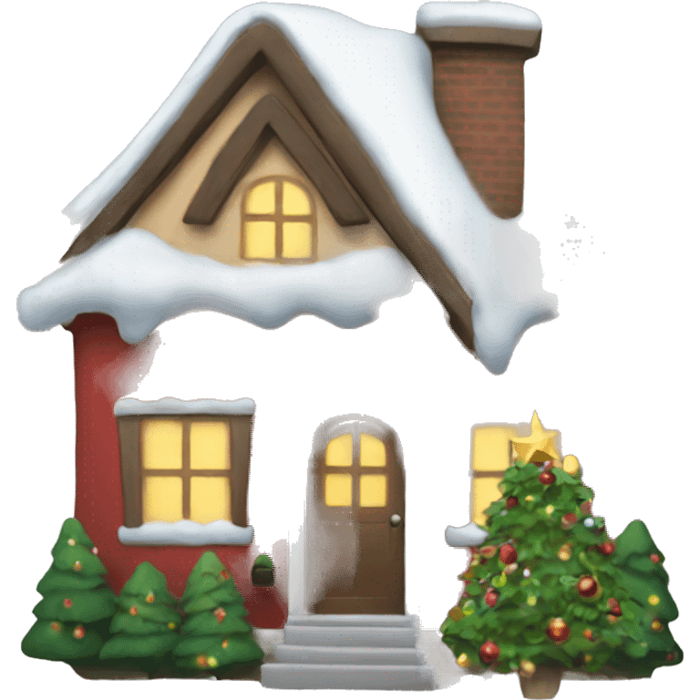 A Christmas house  emoji